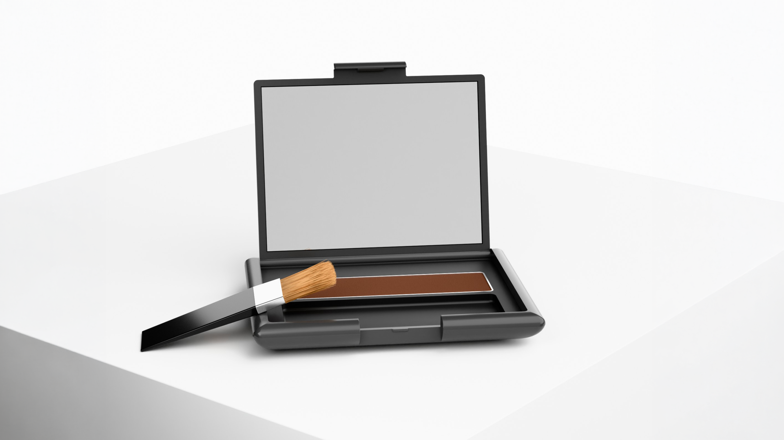 Hair care packaging compact with mirror, brush, and powder compartment